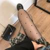 Women's Black Polka Dot Love Heart Ultra-Thin Silk Pantyhose - Spring/Summer Anti-Snag Sexy Stockings