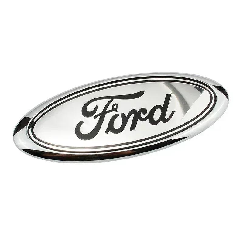 hrkqj5 ABS Car Front Hood Logo Emblem for Ford Mondeo MK4 MK3 MK2 Focus ST Line Fiesta Kuga Transit Escape Rear Trunk Badge Cover Decal