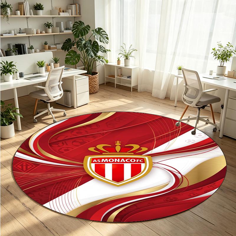 Monaco FC Printed Round Crystal Velvet Rug Soft Non Slip Floor Carpet For Bedroom Holiday Gift