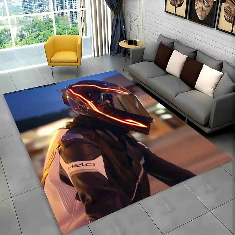 Крутые ковры для мотоциклетного шлема с 3D-печатью для дома, гостиной, детской спальни, дивана, придверный коврик, кухонные коврики для пола, противоскользящий декор