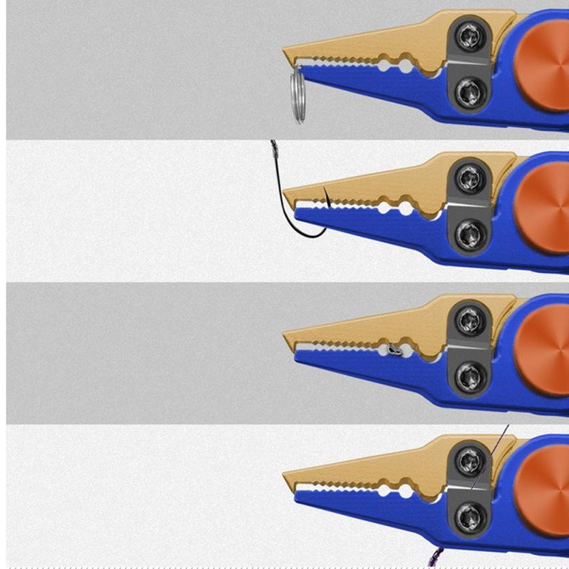 Многофункциональные рыболовные плоскогубцы, ножницы, прочная вращающаяся портативная леска, алюминиевый сплав, рыболовные плоскогубцы с привязанным крючком, аксессуар