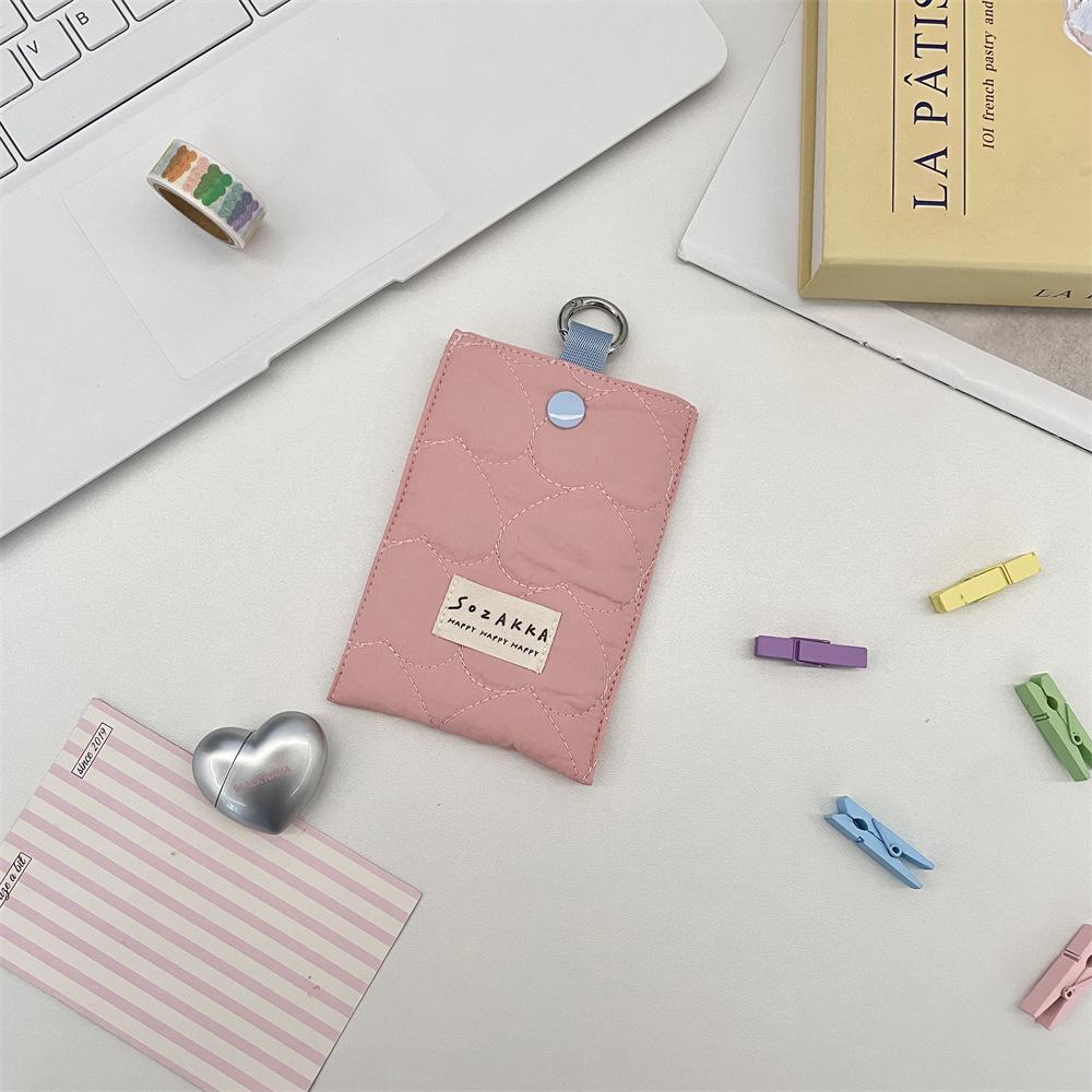 Quilted Love Card Bag Female Small Large Capacity Card Bag Student Card Holder Wallet Bank Card ID Bag