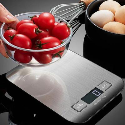 Кухонные весы из нержавеющей стали, пищевые весы, портативные светодиодные электронные весы, вес для выпечки ювелирных изделий, цифровые весы 5/10 кг