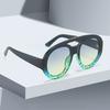 Fashionable Oversized Frame Sunglasses Circular Double Beam Glasses Gradient Lenses Women'S Glasses Sunglasses For Women