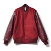Однотонная куртка-бомбер Мелтон Искусственная кожа Наградная [Хьюстон] Мужская (Толстая куртка) (Размер M, Бордовый)
