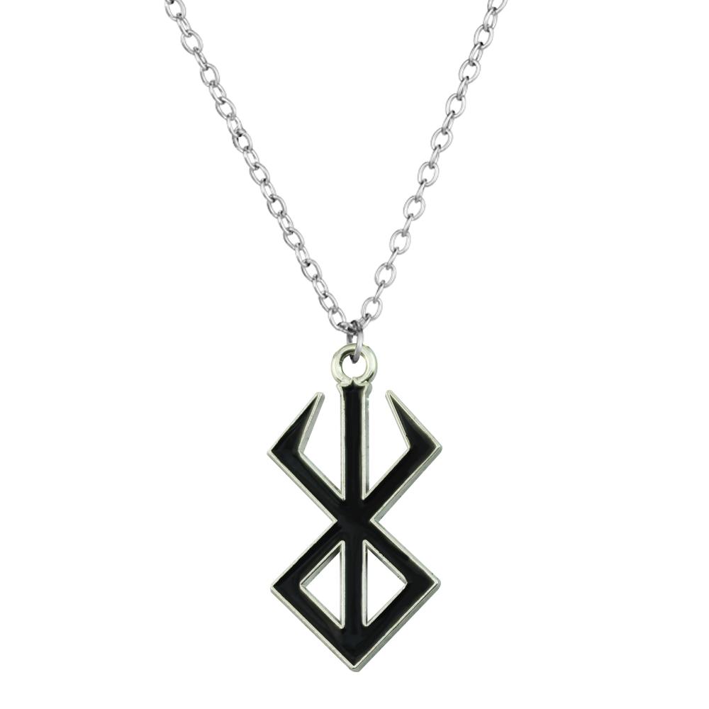 Berserk Symbol Pendant Necklace The Mad Warrior of Norse Viking Mythology Mens Hip Hop Jewelry