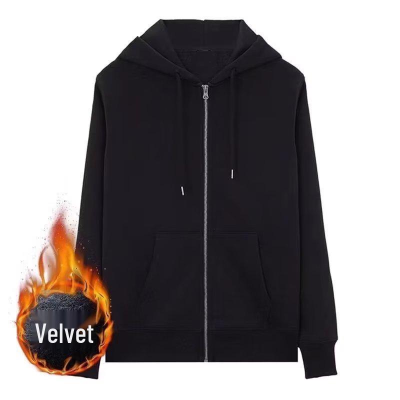 Мужской модный кардиган-куртка с капюшоном на флисовой подкладке, весенне-осенний стиль