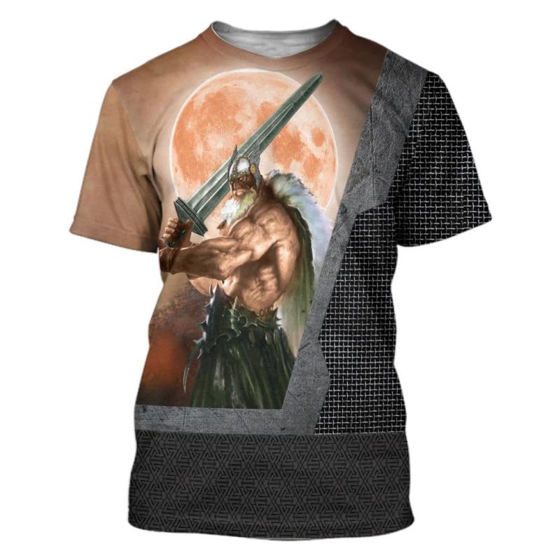 Мужская футболка с 3D принтом Viking Armor Harajuku, рубашка с коротким рукавом, повседневная рубашка Street Rider, летний топ унисекс