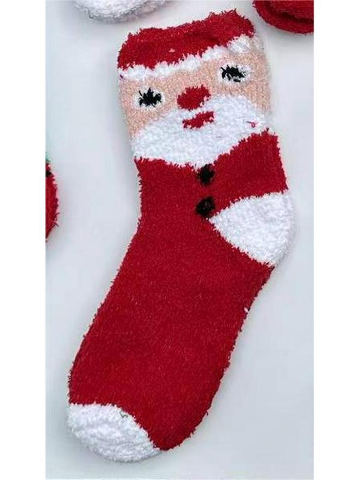 Женские носки кораллового бархата — уютный рождественский стиль, толстые и теплые для осени/зимы, идеально подходят для дома и сна.