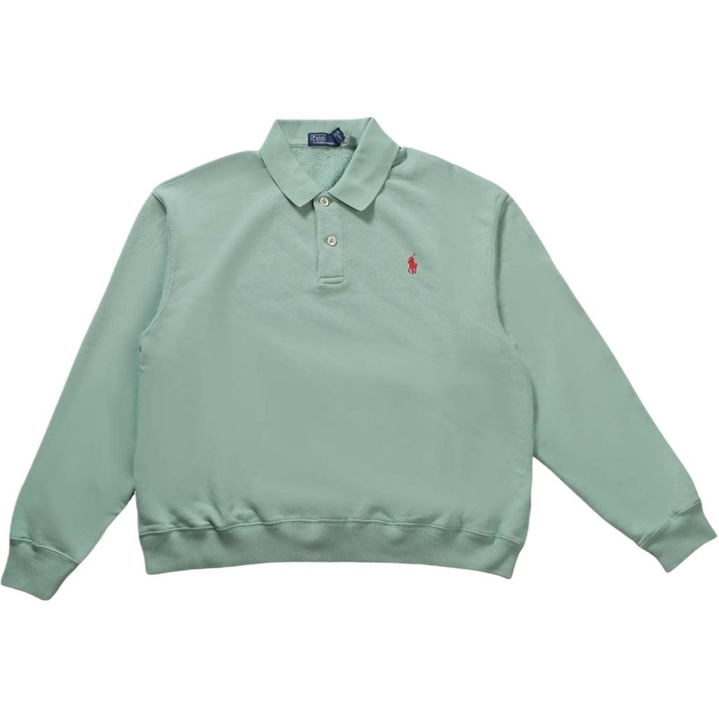 Polo Ralph Lauren Solid Logo Button Long Sleeve Sweatshirt Women Sweatshirt Essex-Green 211965097-001
