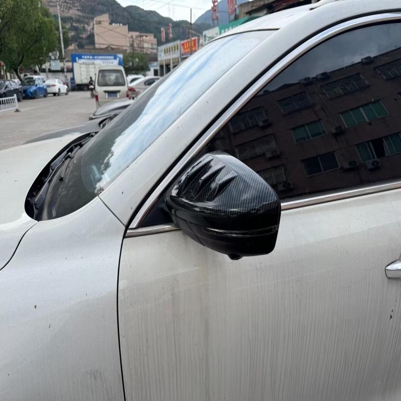 For MG HS 2018- ABS Rear View Cover Trim Rear view Mirror Case Cap Door Exterior Charging Port Panel Trim Charger Cover