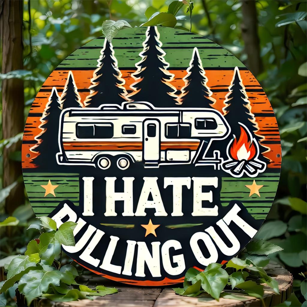 Vintage RV Camping Aluminum Sign D Flat pc Funny I Hate Pulling Out Vintage RV Camping Aluminum Sign