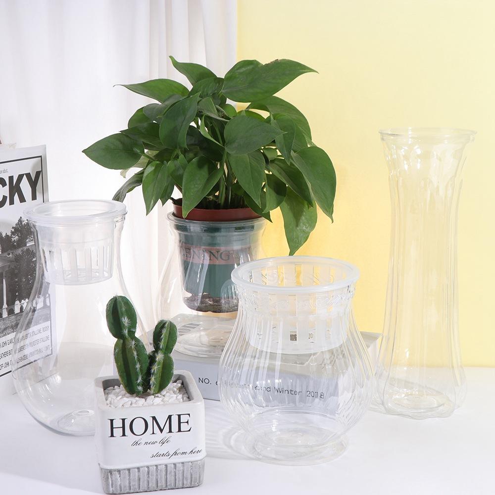 Plastic Aquatic Plant Container Self Watering Hydroponic Flower Pot Mini Fish Tank   Planter Pot