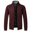 Mens Fleece Lined Cable Knitted Zip Up Cardigan Warm Winter Outerwear Jumper