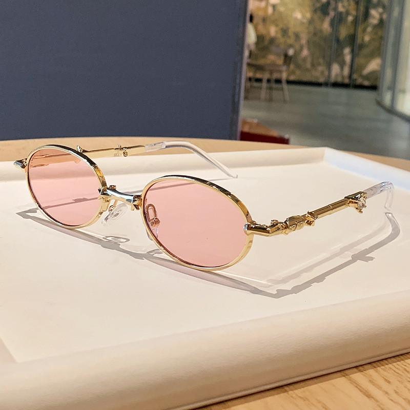 Fashion Oval Frame Sun Protection Glasses With Uv400 For Casual Women