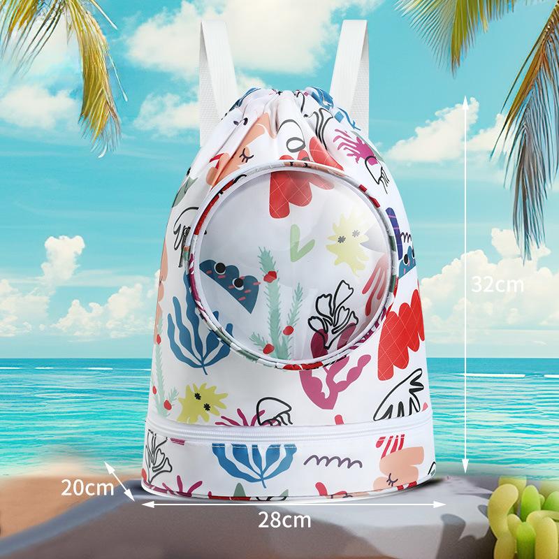 Детские сумки для плавания, водонепроницаемая сумка для хранения, сухая и влажная, для мальчиков и девочек, пляжная сумка, милый мультяшный рюкзак, спортивная сумка