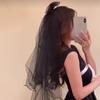 Halloween Veil Bow Hairpin Black 2025 New Holiday Dress Up Photo Props Large Headdress Hair Accessories