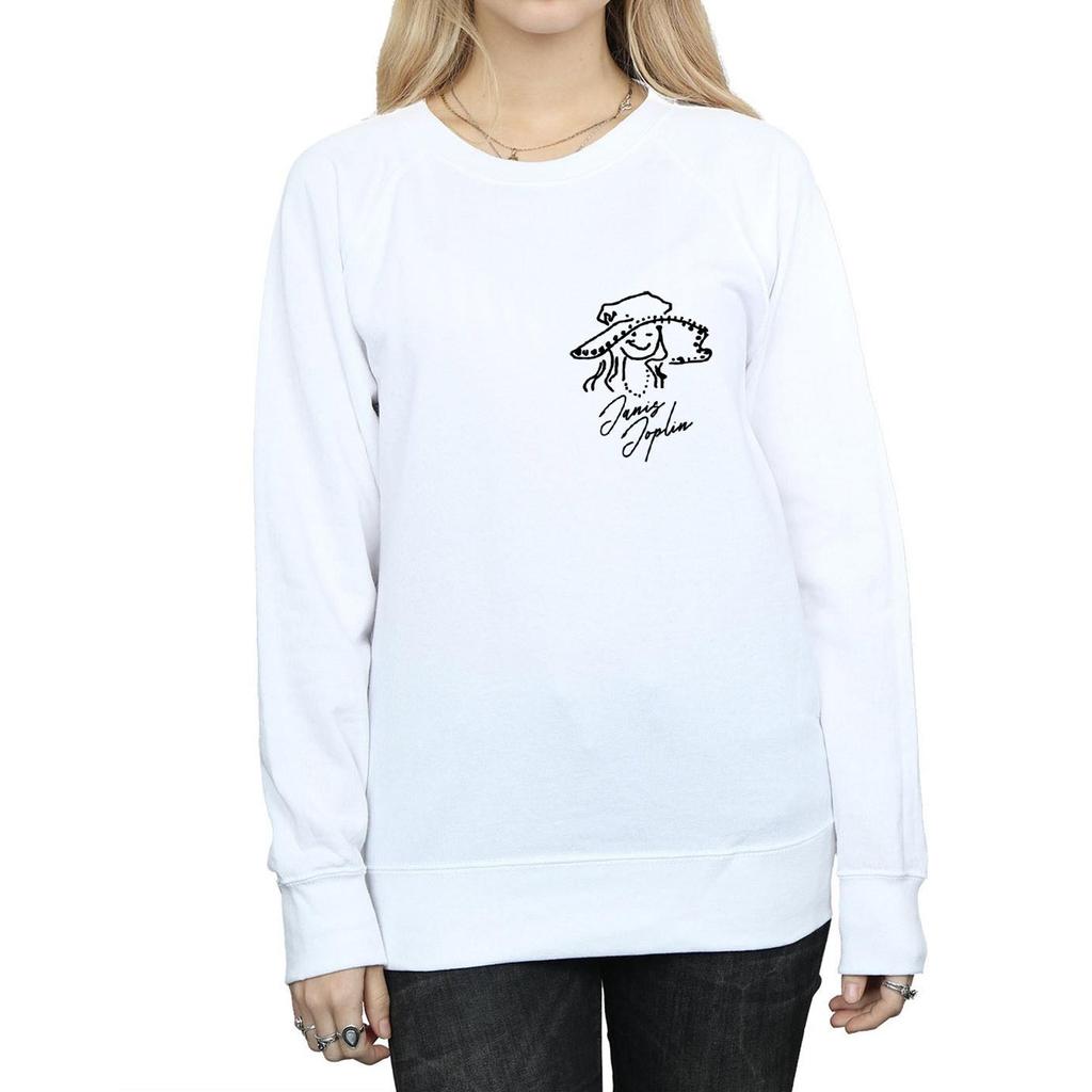 Janis Joplin Womens/Ladies Outline Sketched Sweatshirt