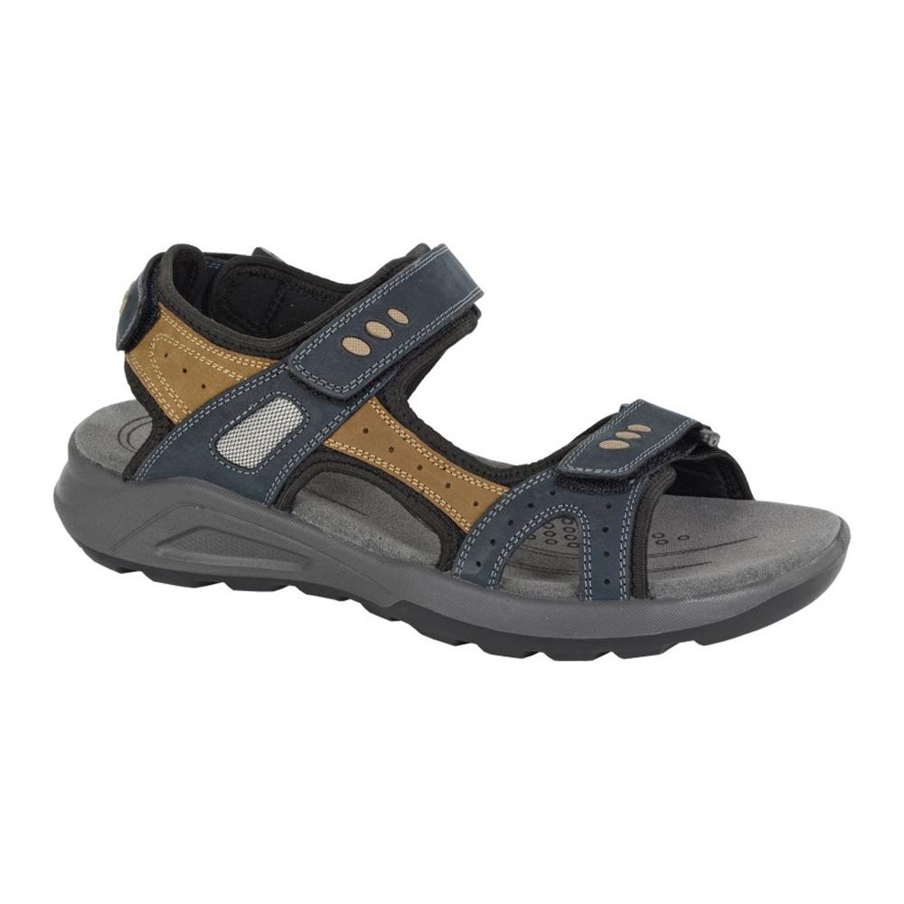 Roamers Mens Leather Touch Fastening Sports Sandals