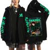 Women's Japanese Retro High Quality Hoodie Harajuku Anime Demon Slayer Printed Zipper Sweatshirt Outerwear Spring Loose Jacket