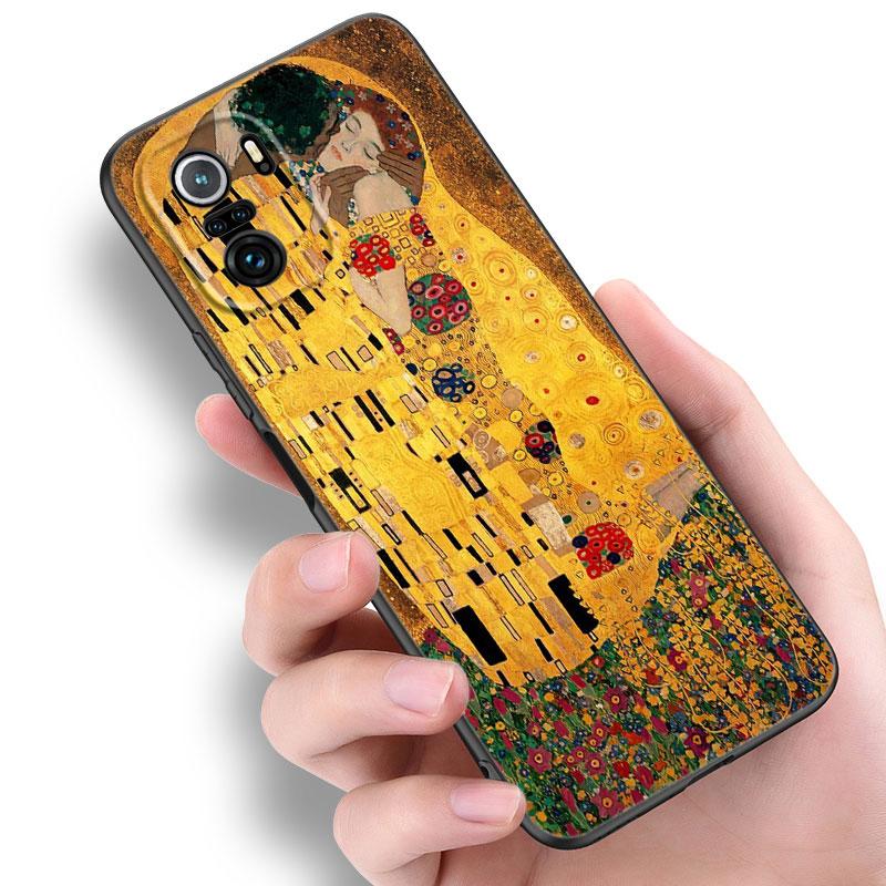 Черный силиконовый чехол для телефона Art Gustav Klimt для Xiaomi POCO X3 X4 NFC F5 M3 M4 M6 X5 X6 Pro F3 F4 GT 5G C55 C65 M5