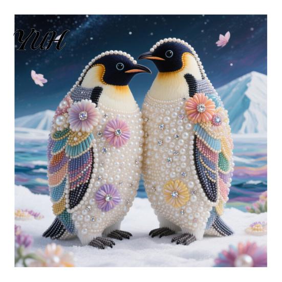 Stress Relief Craft Hobbies Luxury Faux Pearl Rhinestone Painting Kit, 25x25cm DIY Resin Art with Animal And Supplies for Relaxation Floral Patterns,