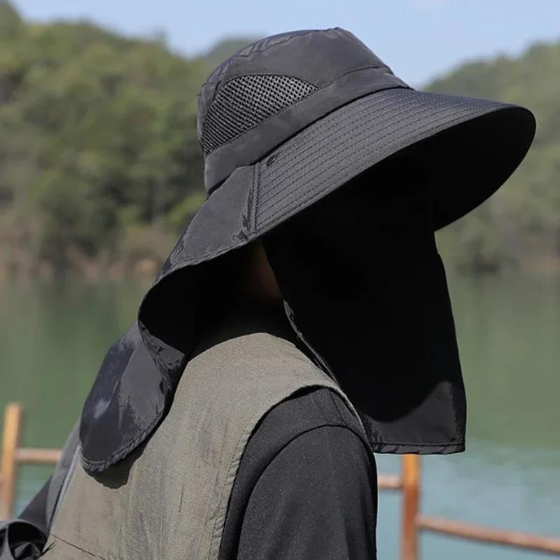 UV Protection Bucket Hat - Summer Fishing Cap With Neck Flap For Men Women Outdoor Hiking Camping Sun Shield