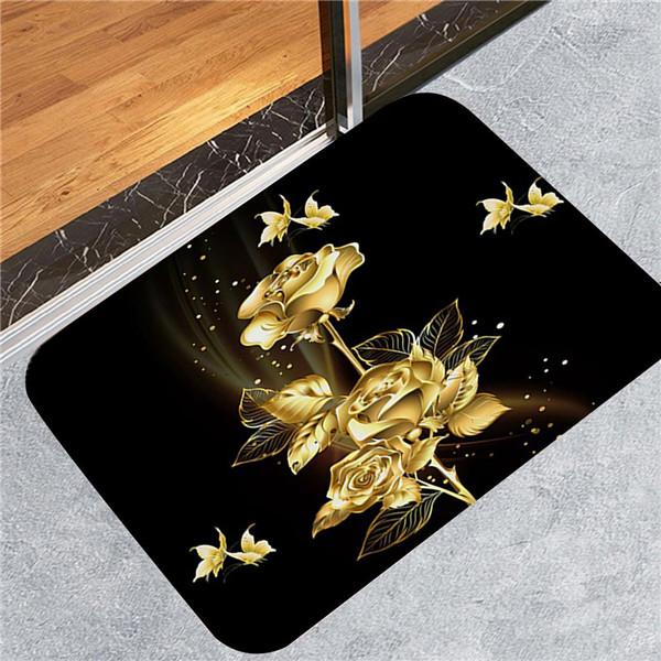 Золотая роза, водонепроницаемая занавеска для душа, комплект унитаза, коврик, нескользящие коврики для ванной, аксессуары для ванной комнаты