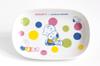 Snoopy Charlie Brown Oval Dinner Plate with Pastel Approximately Wide X Microwave and Dishwasher Made In Product 885518 "PEANUTS" Dots, Large, 7.7"