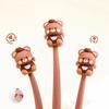 1pcs Coffee Bear Shake Gel Pen 0.5mm Ballpoint Black Color Ink for Writing Office School Supplies