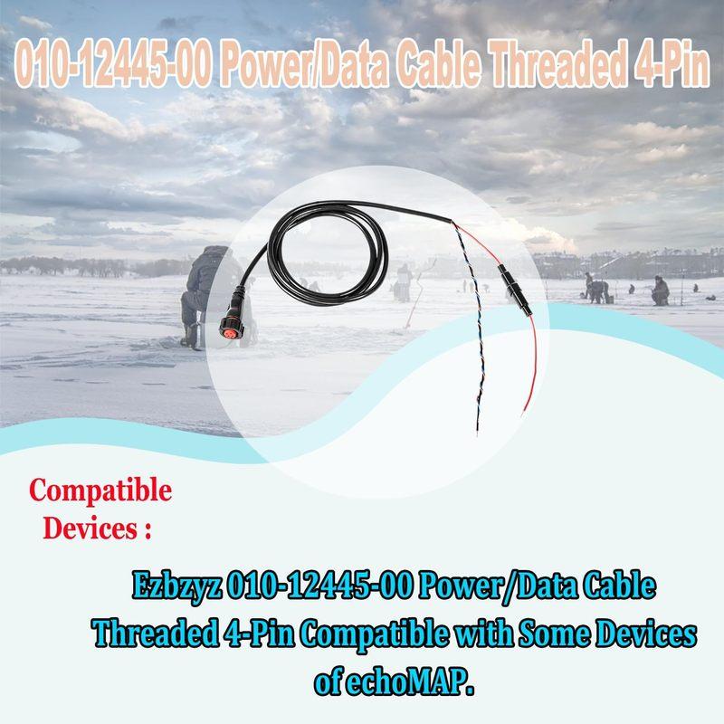 TM 010-12445-00 Power/Data Cable Threaded 4-Pin Replacement for Garmin Transducers echoMAP Chirp/Plus/UHD, GPSMAP & for Panoptix