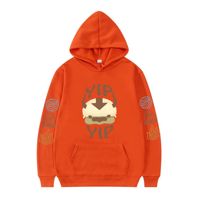 Толстовка с капюшоном «Аватар: Легенда об Аанге» для мужчин и женщин, пара Аппа Иип Буквы Печатный Матовый Аниме Спортивный Топ