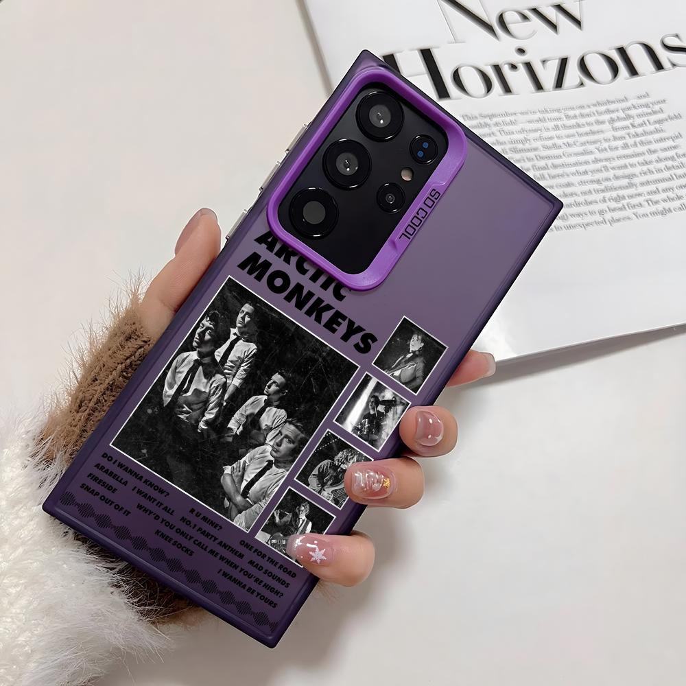 Rock Arctic M-Monkeys Phone Case For Samsung Galaxy S25 Edge S24 S23 S22 S21 S20 Ultra Funda Silicone Silver Cover