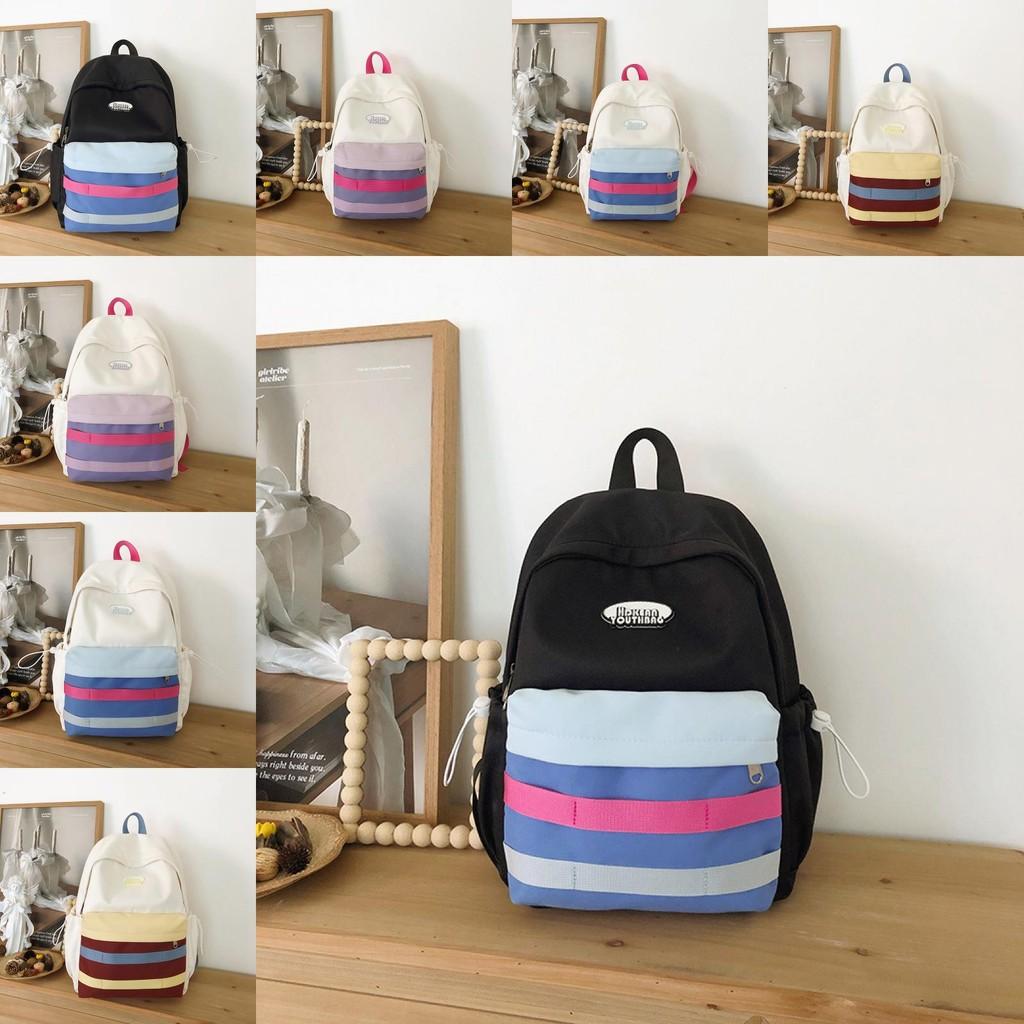 Minimalist Student Backpack With Color Block Design For Casual Travel And Day Trips