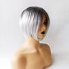 Парик женский с короткими волосами европейский и американский химический волокнистый головной убор женский черный серый постепенное изменение цвета бобо короткий прямой парик из волос