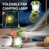 Portable BBQ Fan Camping Light USB Rechargeable Solar Charging Multifunctional Light Fan Light Strong Wind Outdoor Lighting