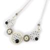 NOA [K0193] - Designer Necklace 'Coloring' White Gray