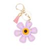 Charm Sunflower Keychain Tassels Flower Bag Pendant Car Keyring PU Leather Key Ring  Men
