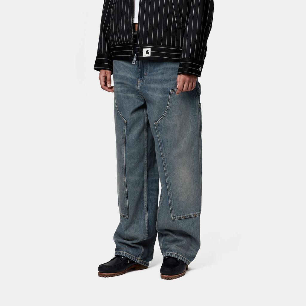 Carhartt WIP Джинсы женские SS25 с боковым карманом и петлей для молотка, свободные, прямого кроя, I034635-01-4Q