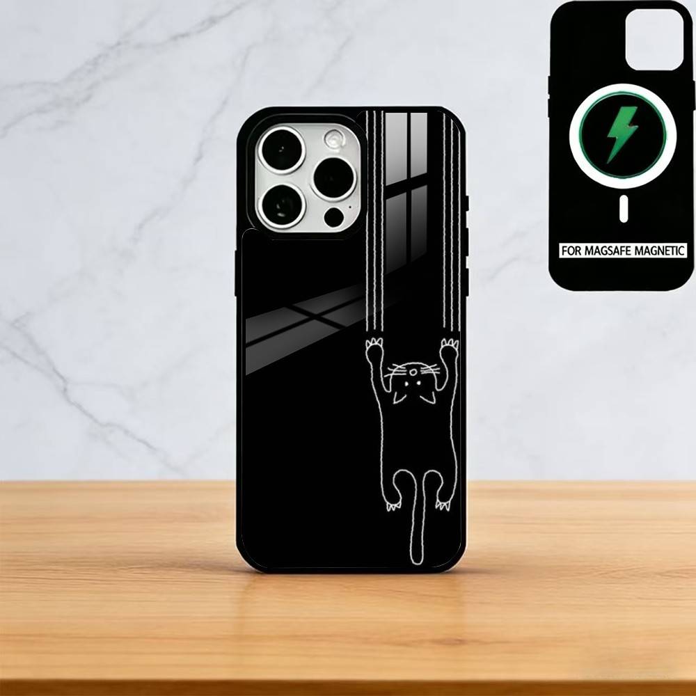 Чехол для телефона с кошками для iPhone 17, 16, 15, 14, 13, 12, 11 Plus, Pro, магнитный, для беспроводной зарядки Magsafe