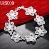 925 Sterling Silver Seven Flower Bracelet Fashionable Wedding Jewelry