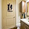 Sticker Self-Adhesive Removable Wall Toilet Sign PVC Bathroom Decor for
