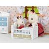 Baby Bed with Chocolate Rabbit Baby Figurine - SYLVANIAN FAMILIES - FURNITURE AND ACCESSORIES