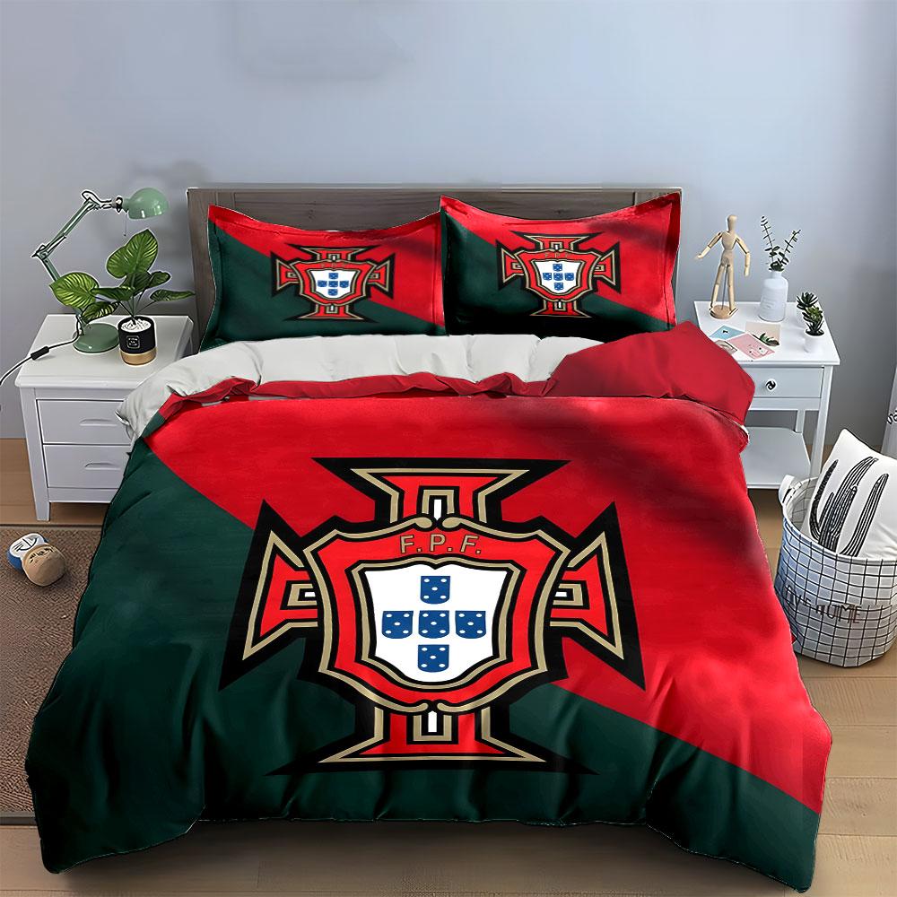 Portugal FPF crest design. Bedding sets Duvet cover sets Duvet covers Pillowcases(1 * Duvet Cover 2 * Pillowcases, without duvet insert)