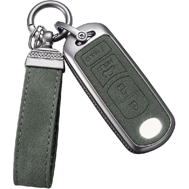 YO&YOYE Compatible With Mazda Key Fob Cover With Keychain, Model2-Black, Model2-Black