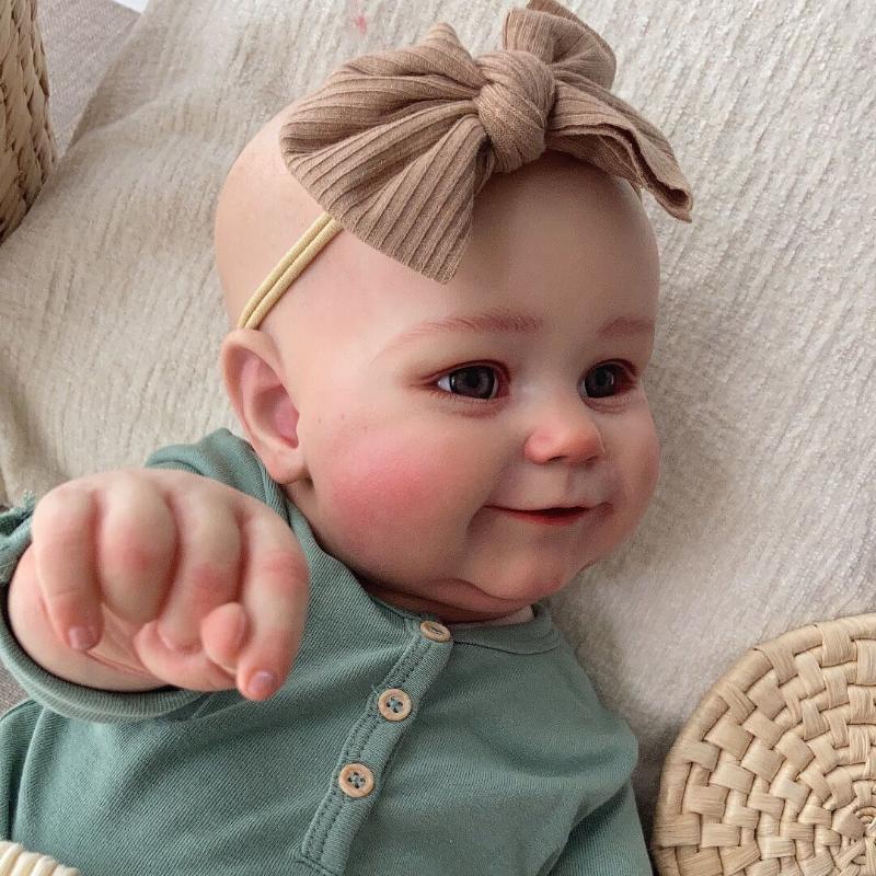 50/60cm Reborn Toddler Doll Maddie Soft Touch Cloth Body Realistic Baby Doll Hand-draw Bald Hair Newborn Babies Dolls for Kids Birthday Christmas Gift