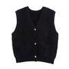 Kaslead New Women clothes Western Style Towel Knitted Classic Style V-neck Pocket Cardigan sweater Vest Vest