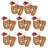 Christmas Ornament Acrylic Gingerbread Number 67 Pendant with Hat Festive Xmas Tree Decoration Holiday Gift