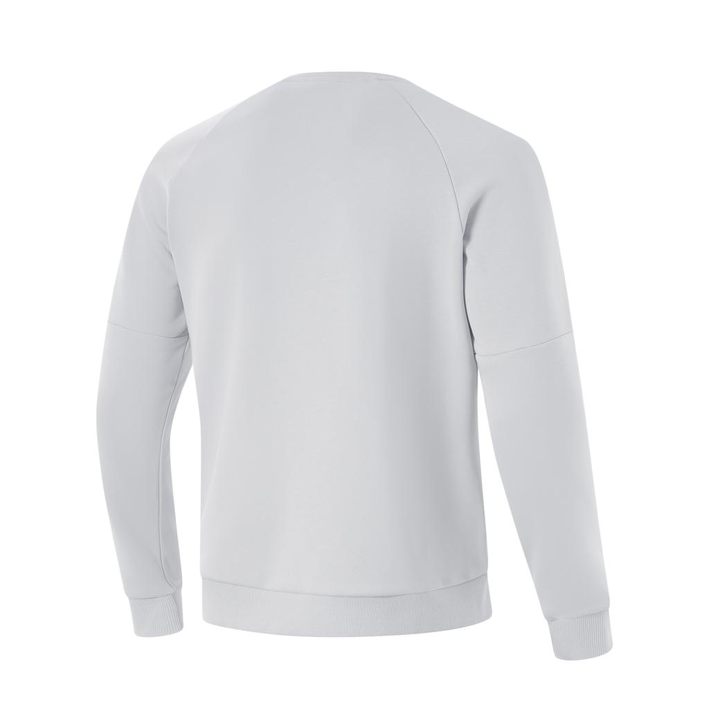 Li Ning Fitness Series Anti Static Antibacterial Thermal Solid Color Crew Neck Pullover Fleece Lined Long Sleeved Shirt AWDUF99-2
