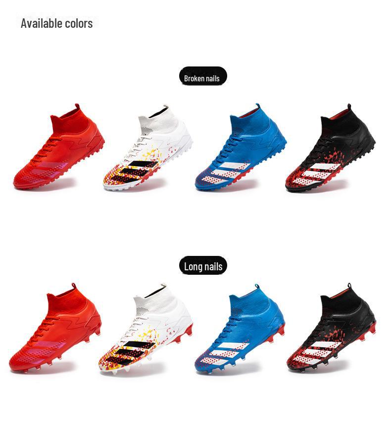 Футбольные бутсы унисекс с высоким берцем для детей, цвет мандариновый, длинные ногти, искусственная трава TF, для тренировок студентов.